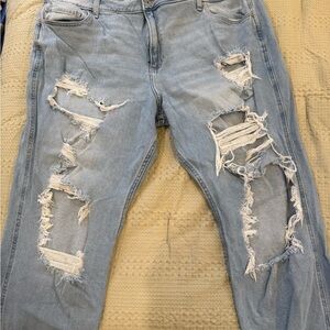Hollister Light Blue Distressed Boyfriend Jeans